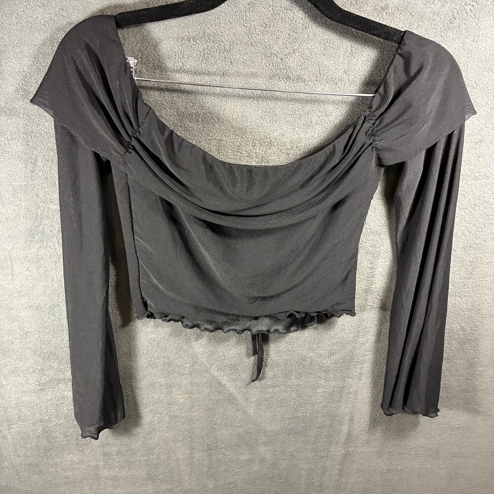 y2k women top XS mesh fairy grunge whimsigoth rave cyber e girl flare crop